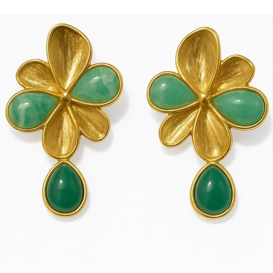 Orecchini "Gocce di Smeraldo in Fiore
"